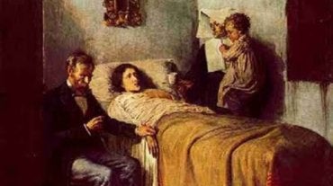 Ciência e Caridade (1897). Pablo Picasso (1881-1973). Óleo sobre tela, 197 x 249 cm. Museu Picasso (Barcelona).