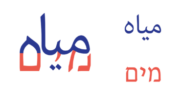 tradução da palavra água em árabe e hebraico